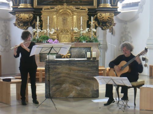 Sabine Hübner, Flöte & Christian Leyh, Gitarre, Konzert St. Margaret, Markt Schwaben, August 2020